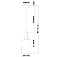 Pendellampa Mala - rökfärgat glas, avlång kula