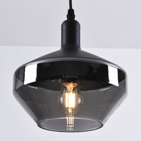 Pendellampa Mala - rökfärgat glas, bred kula