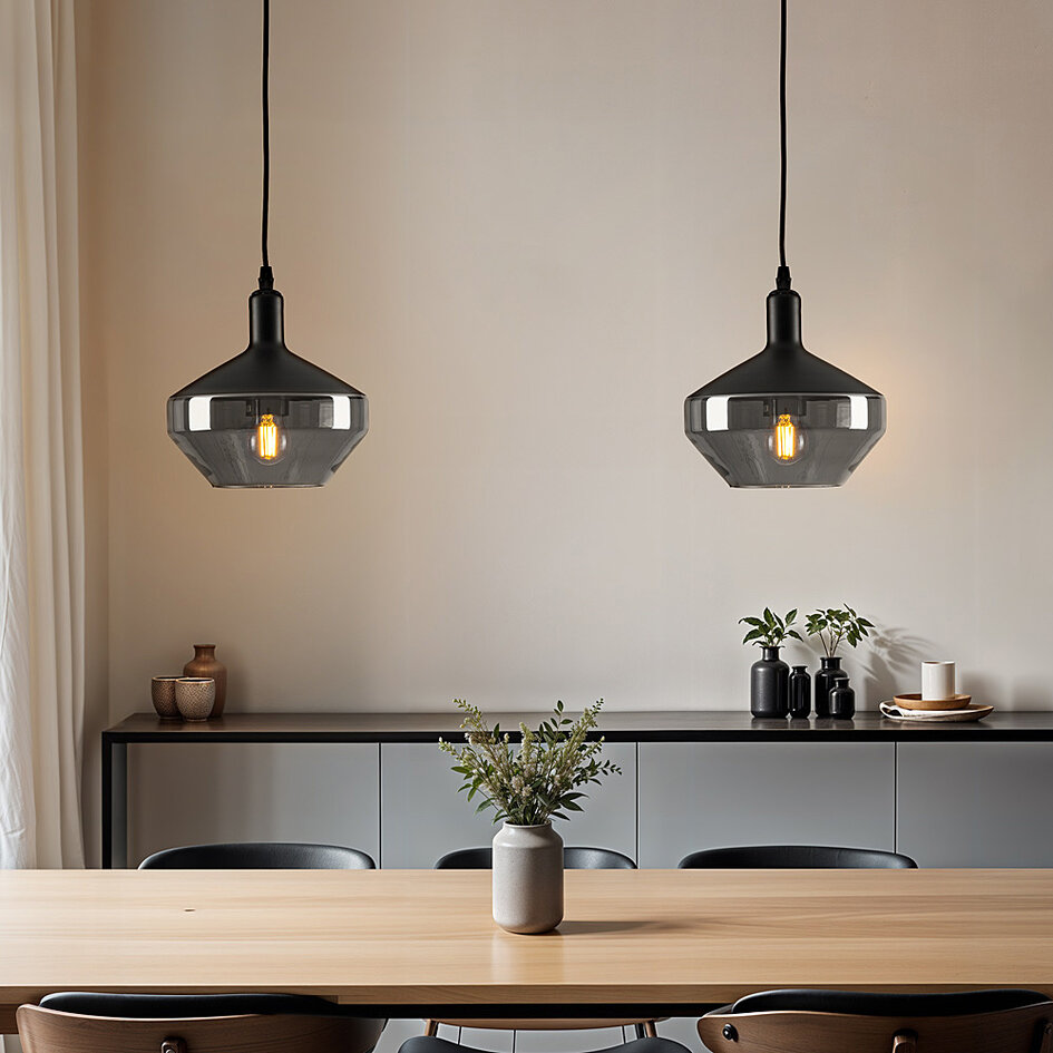 1-ljus taklampa Mala smoke glas - brett glas