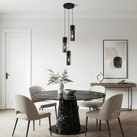 3-ljus modern taklampa med rökfärgat glas - Ela