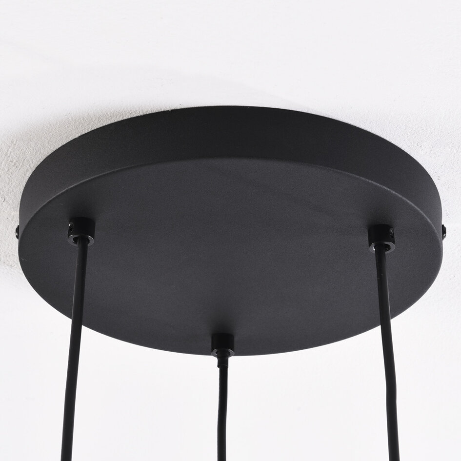 3-ljus modern taklampa med rökfärgat glas - Ela