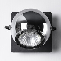 Vridbar väggspotlight Jace - rökfärgat glas och svart
