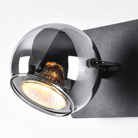 Vridbar väggspotlight Jace - rökfärgat glas och svart