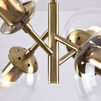 Pendellampa Florence med fyra lampor - transparent glas och guld