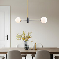 Design taklampa Danley, 2-ljus - mjölkvit