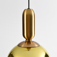 Pendellampa Lewis - vågigt glas i guld