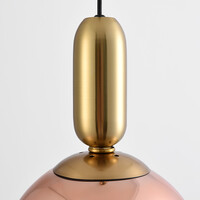Pendellampa Lewis - vågigt glas i roséguld