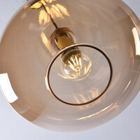 Pendellampa Trinidad med en lampa - amberfärgat glas, stor skärm