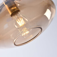Pendellampa Trinidad med en lampa - amberfärgat glas, stor skärm