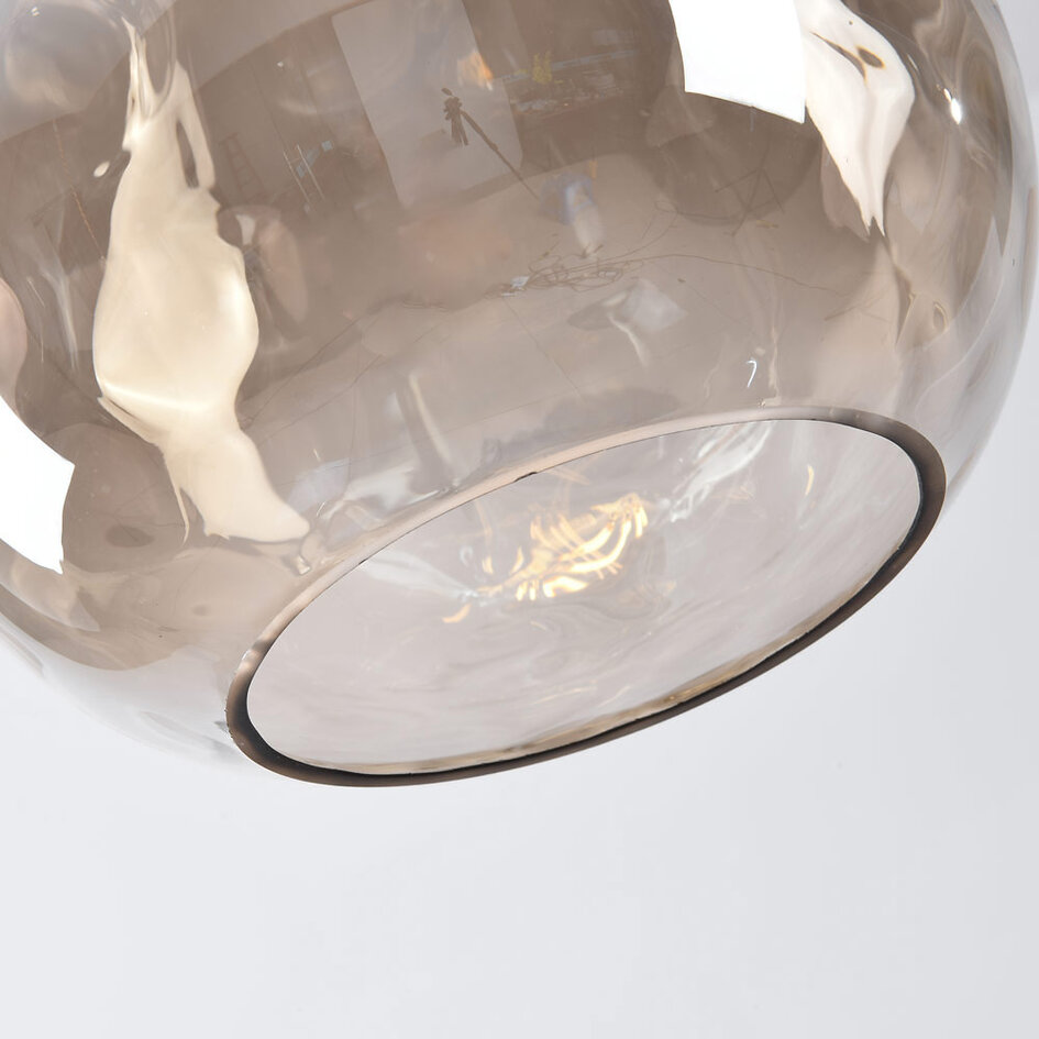 Pendellampa Verona - konjaksfärgat glas, droppformad kula