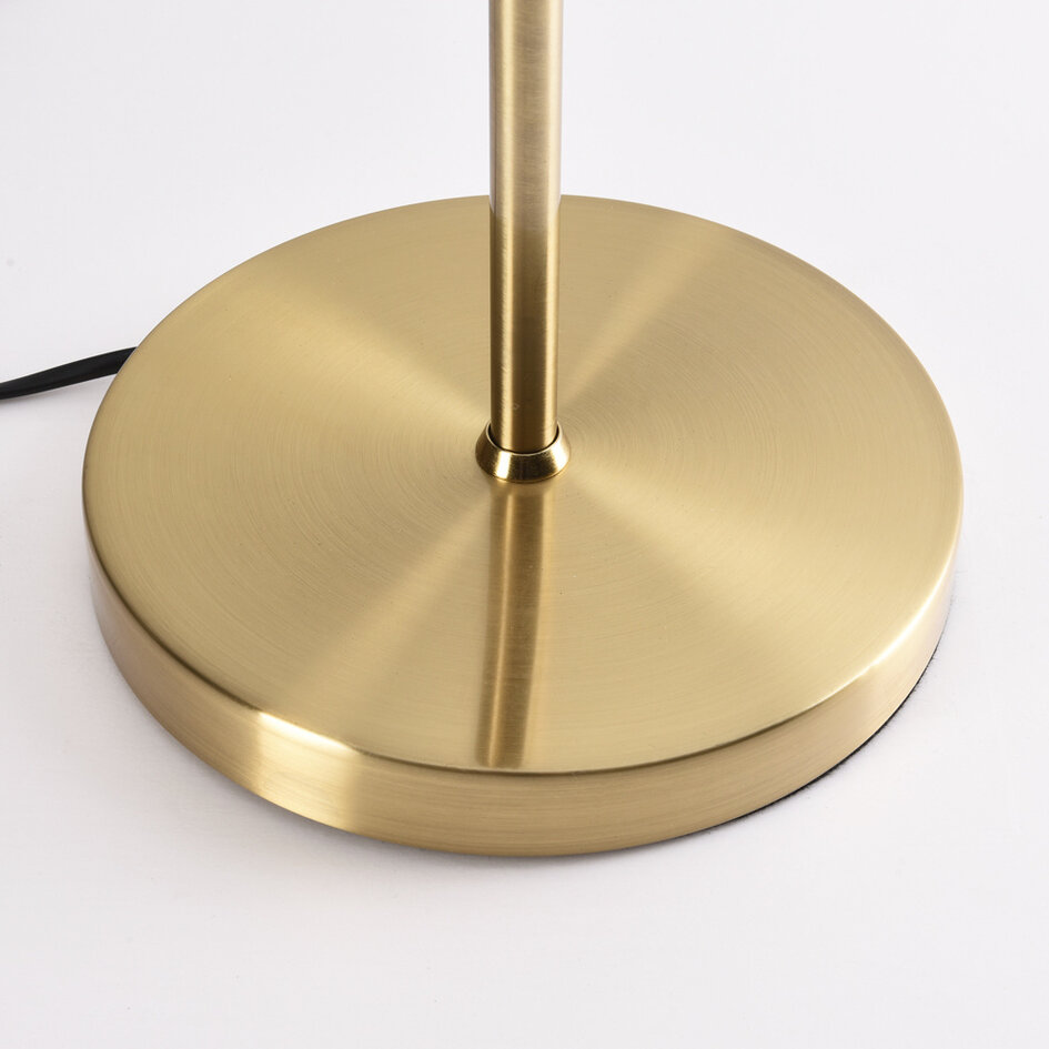 Golvlampa Pieta med tre lampor och amberfärgat glas - vridbar