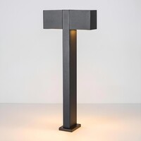 Stående utomhuslampa Simone med två lampor och kvadratiska huvuden - svart