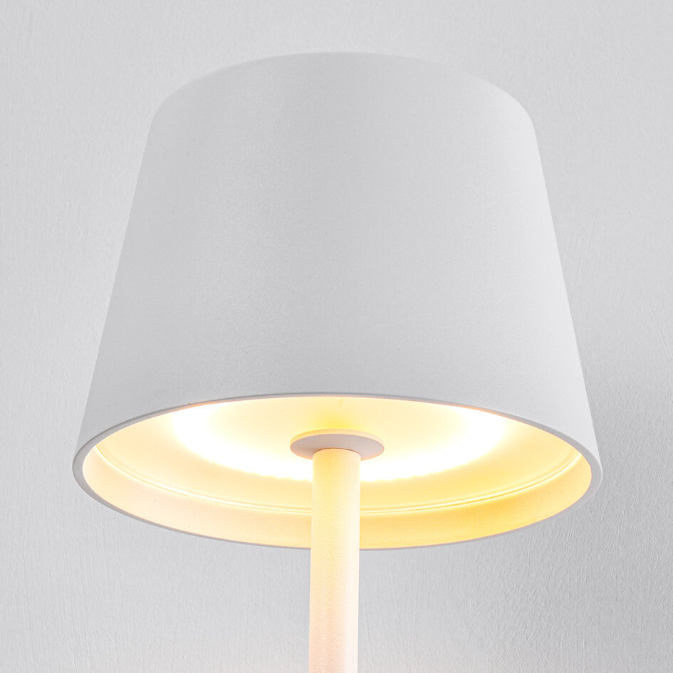 Uppladdningsbar golvlampa Jytte i vitt - dimbar