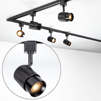 Set med 1-fas skensystem på 3 meter och Olivier-spotlights