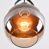 Pendellampa Laure - amberfärgat glas, klotformad art déco
