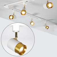 Set med 1-fas skensystem på 3 meter och Lexi-spotlights, vit och guld