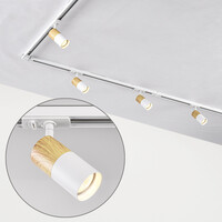 Set med 1-fas skensystem på 3 meter och Linn-spotlights, vit med ekträutseende