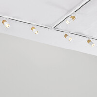 Set med 1-fas skensystem på 3 meter och Linn-spotlights, vit med ekträutseende