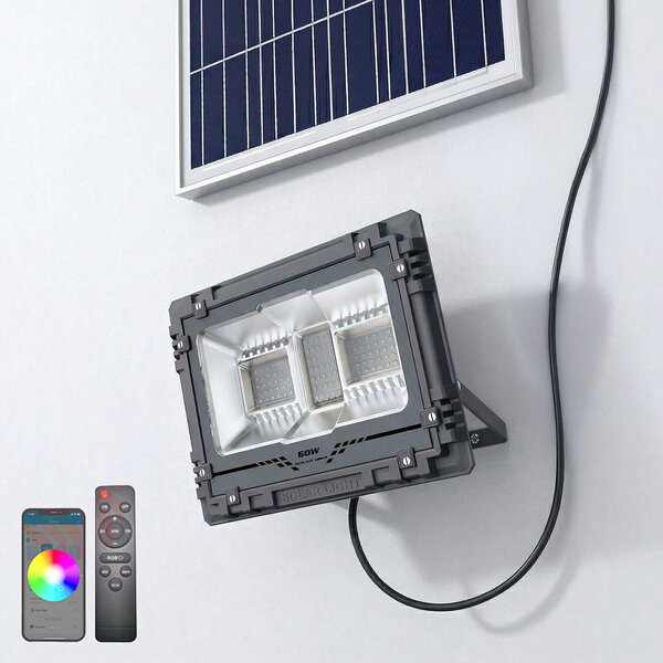Dimbar smart solar utomhusvägglampa 60W med RGB - Jop