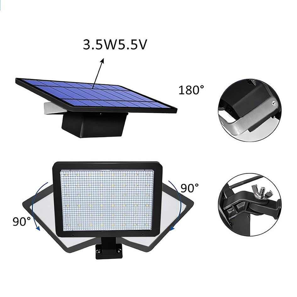 Solcellsvägglampa för utomhusbruk med sensor - Brent