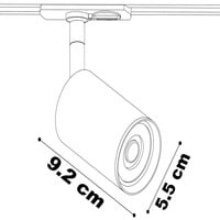 Set med 1-fas skensystem på 3 meter och Romain-spotlights, grågrön