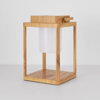Uppladdningsbar bordslampa Luxor med integrerad LED - trälook