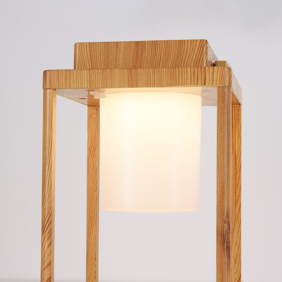 Uppladdningsbar bordslampa Luxor med integrerad LED - trälook