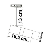 1-fas skensystem 3 meter blått med guld - Remi
