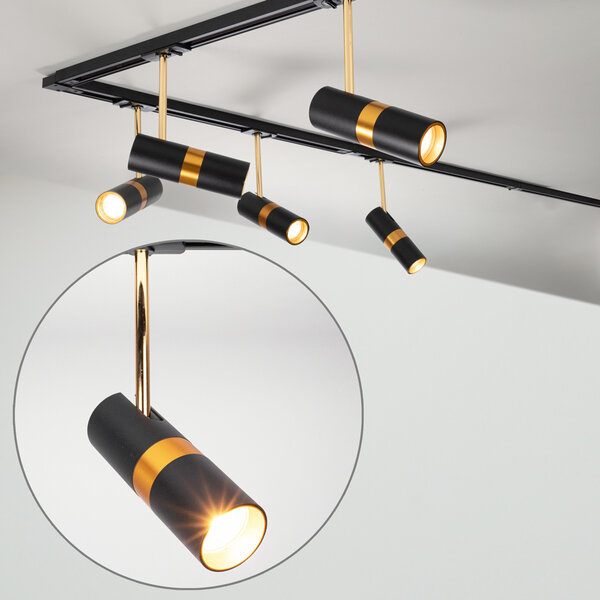 Modernt 1-fas skensystem på 3 meter med Timeo-spotlights – takspotlight