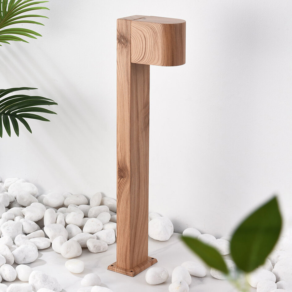 Stående utomhuslampa Simone - 50 cm träutseende