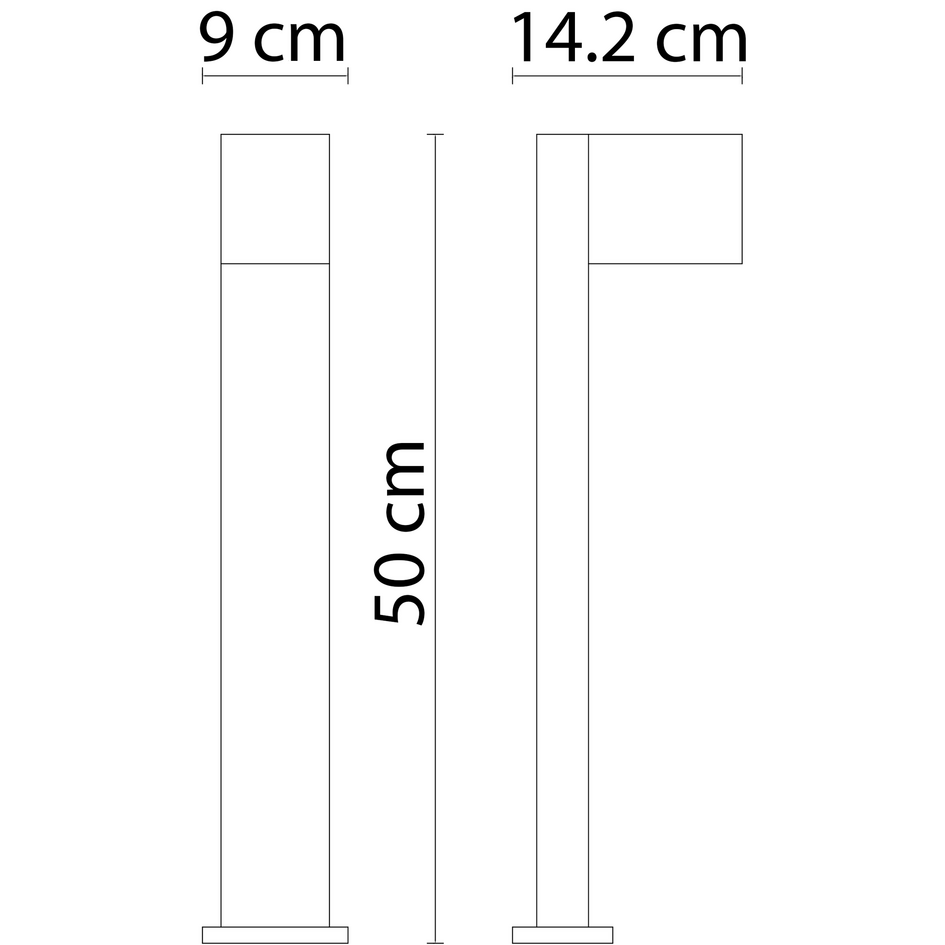 Stående utomhuslampa Simone - 50 cm träutseende