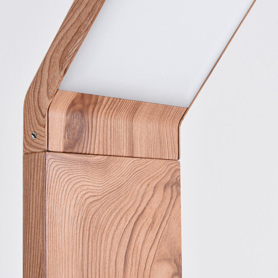 Stående utomhuslampa Francesco i mörkt träutseende - 50 cm med integrerad LED