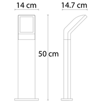 Stående utomhuslampa Francesco i mörkt träutseende - 50 cm med integrerad LED