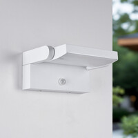 Justerbar utomhusvägglampa Berlin med sensor - vit med integrerad LED