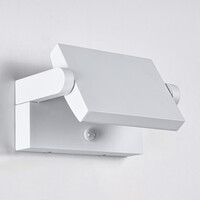 Justerbar utomhusvägglampa Berlin med sensor - vit med integrerad LED