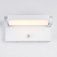 Justerbar utomhusvägglampa Berlin med sensor - vit med integrerad LED