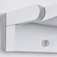 Justerbar utomhusvägglampa Berlin med sensor - vit med integrerad LED