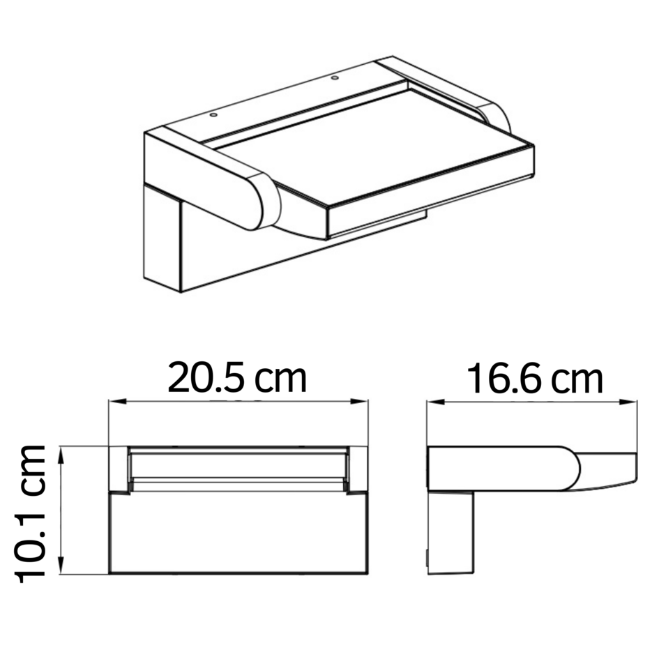 Justerbar utomhusvägglampa Berlin med sensor - vit med integrerad LED