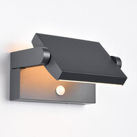 Justerbar utomhusvägglampa Berlin med sensor - antracit med integrerad LED