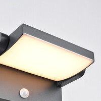Justerbar utomhusvägglampa Berlin med sensor - antracit med integrerad LED
