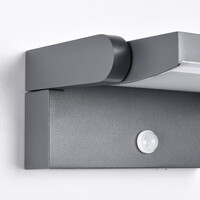 Justerbar utomhusvägglampa Berlin med sensor - antracit med integrerad LED