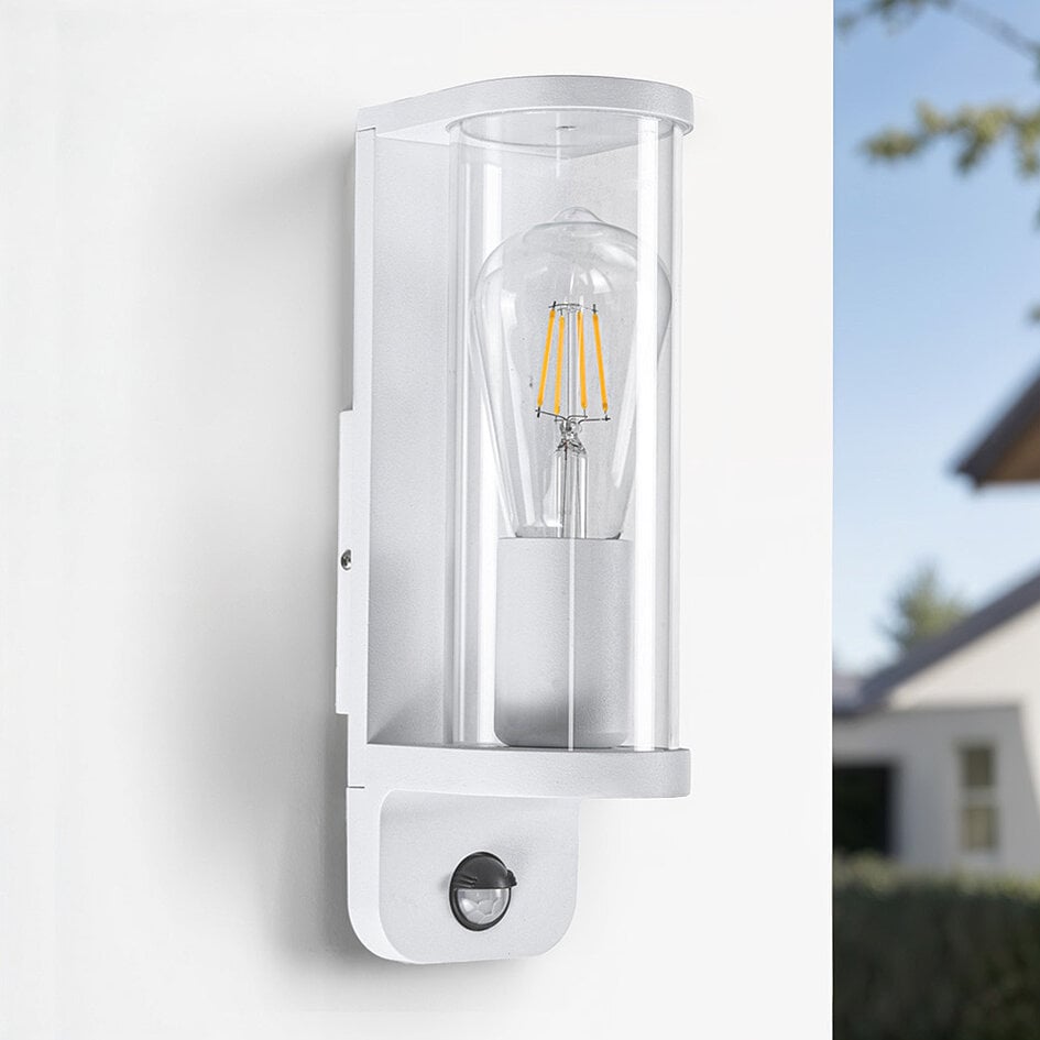 Utomhusvägglampa Jani med sensor - vit