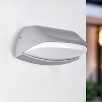 Utomhusvägglampa Jessy - silver med integrerad LED