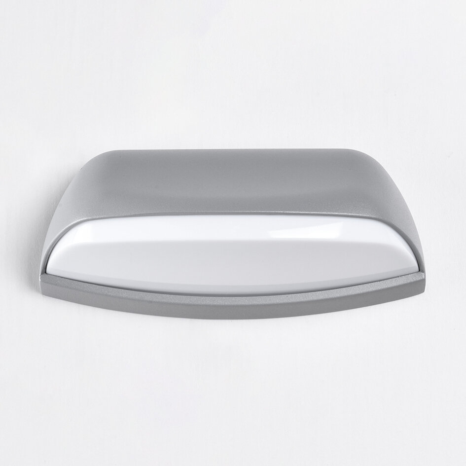 Utomhusvägglampa Jessy - silver med integrerad LED
