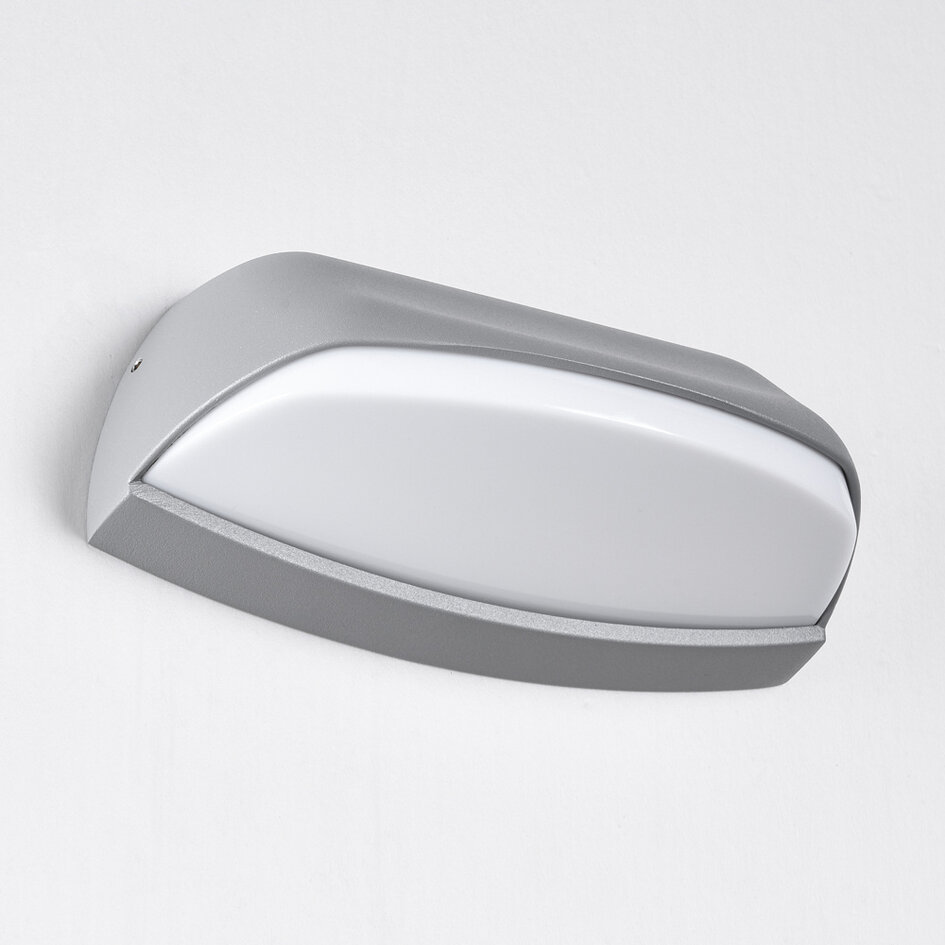 Utomhusvägglampa Jessy - silver med integrerad LED