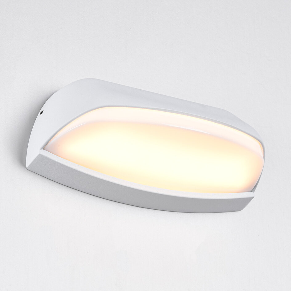 Modern utomhusvägglampa Jessy - vit med integrerad LED