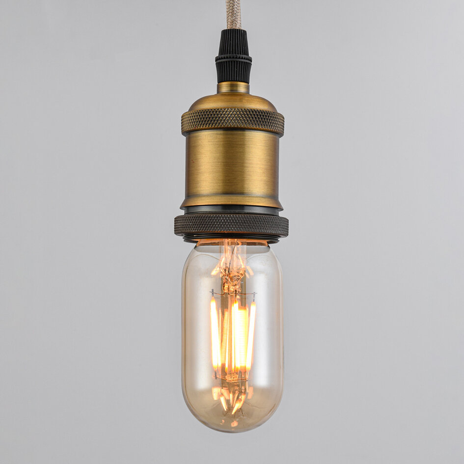 E27-rörlampa LED dimbar, amberfärgat glas 11 cm (2200K)