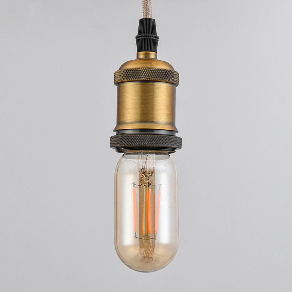 E27-rörlampa LED dimbar, amberfärgat glas 11 cm (2200K)