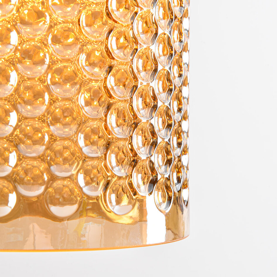 Pendellampa Lana - amberfärgat glas, avlång