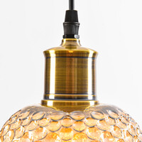 Pendellampa Lana - amberfärgat glas, avlång